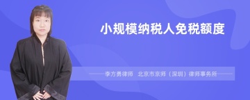 小规模纳税人免税额度