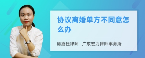 协议离婚单方不同意怎么办