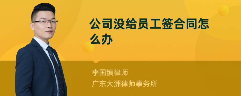 公司没给员工签合同怎么办