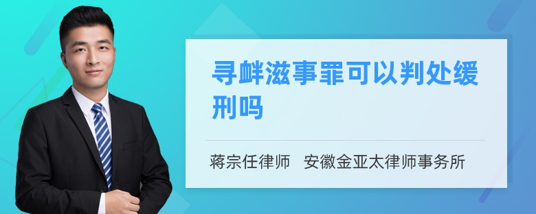 寻衅滋事罪可以判处缓刑吗