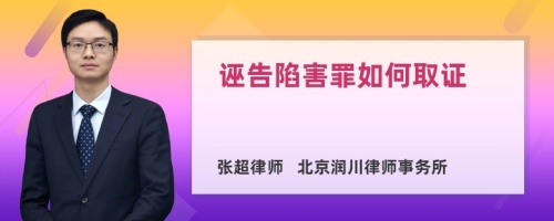 诬告陷害罪如何取证