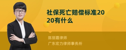 社保死亡赔偿标准2020有什么