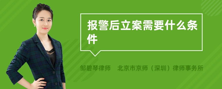 报警后立案需要什么条件