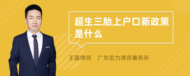 超生三胎上户口新政策是什么