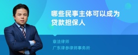 哪些民事主体可以成为贷款担保人