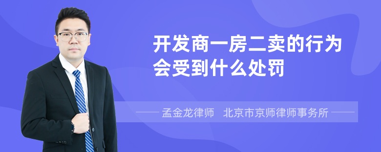 开发商一房二卖的行为会受到什么处罚