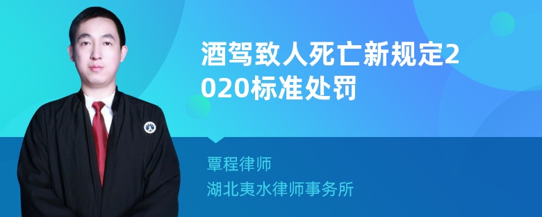 酒驾致人死亡新规定2020标准处罚