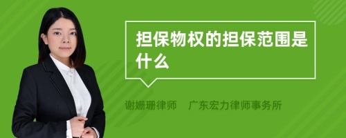 担保物权的担保范围是什么