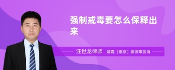 强制戒毒要怎么保释出来