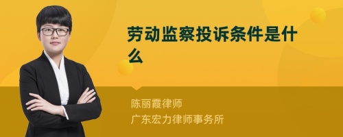 劳动监察投诉条件是什么