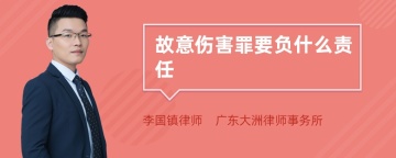 故意伤害罪要负什么责任