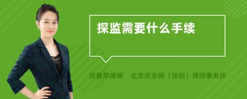 探监需要什么手续