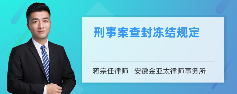 刑事案查封冻结规定