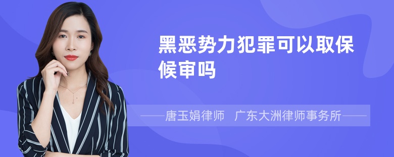 黑恶势力犯罪可以取保候审吗