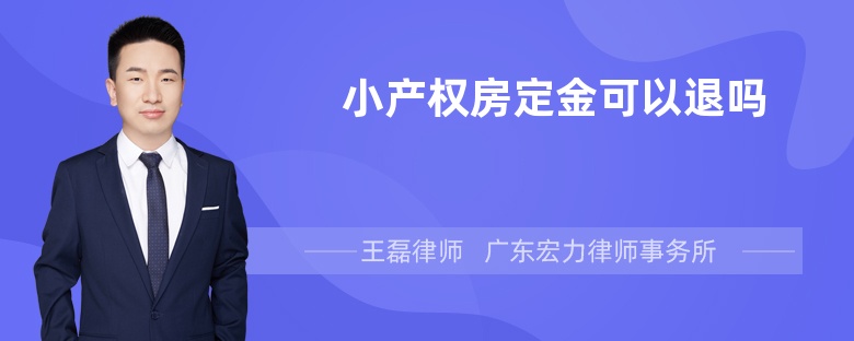 小产权房定金可以退吗