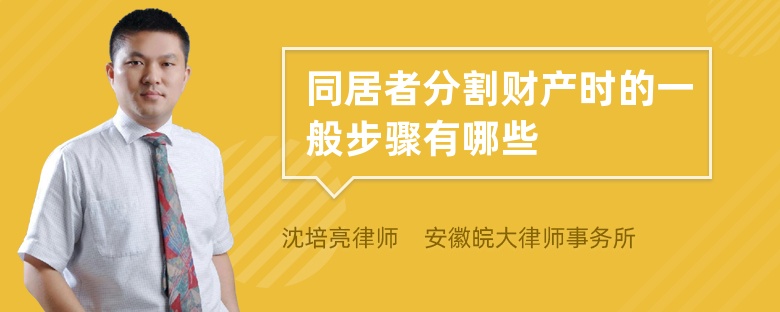 同居者分割财产时的一般步骤有哪些