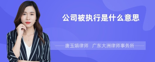 公司被执行是什么意思