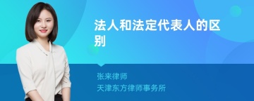 法人和法定代表人的区别