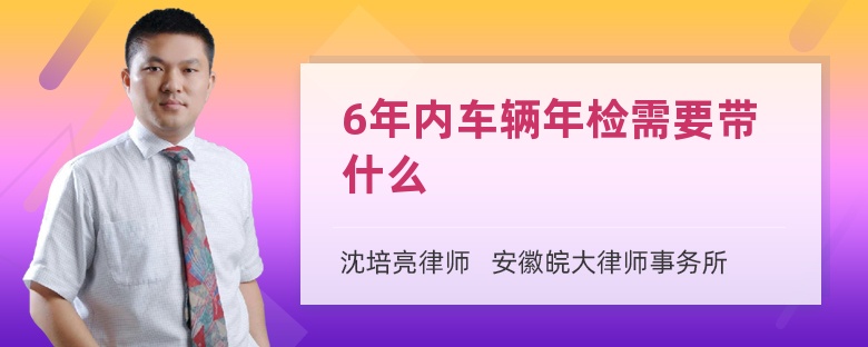 6年内车辆年检需要带什么