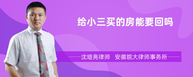 给小三买的房能要回吗