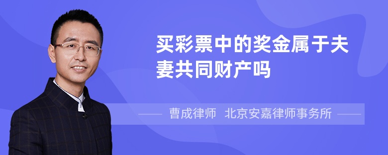 买彩票中的奖金属于夫妻共同财产吗