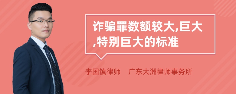 诈骗罪数额较大,巨大,特别巨大的标准