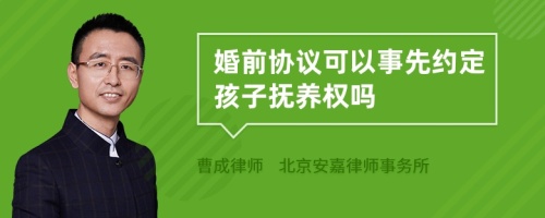 婚前协议可以事先约定孩子抚养权吗