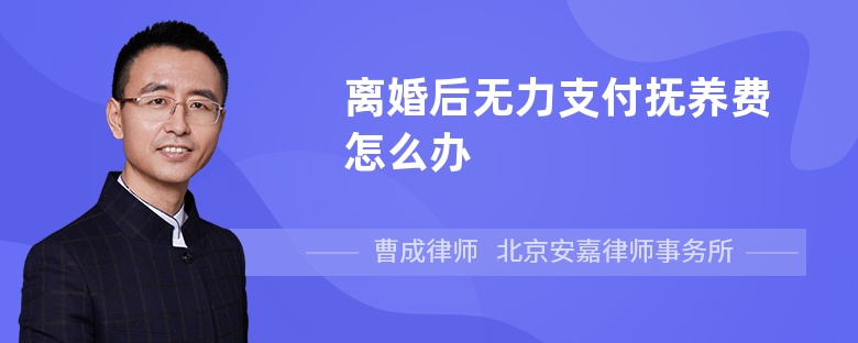 离婚后无力支付抚养费怎么办