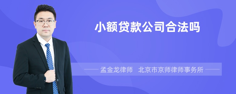 小额贷款公司合法吗