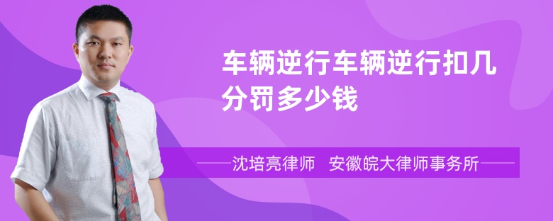 车辆逆行车辆逆行扣几分罚多少钱