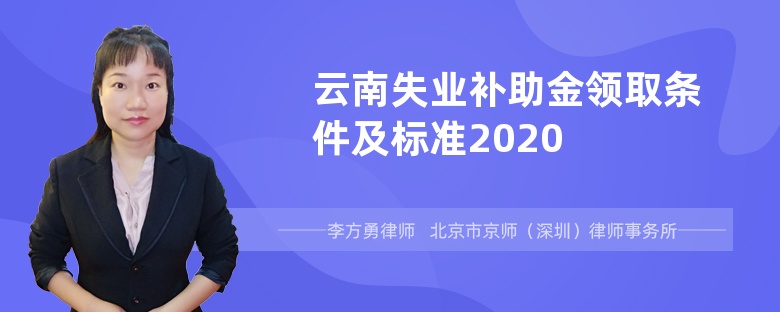 云南失业补助金领取条件及标准2020