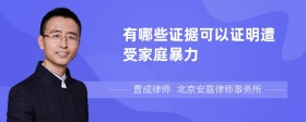 有哪些证据可以证明遭受家庭暴力