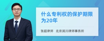 什么专利权的保护期限为20年