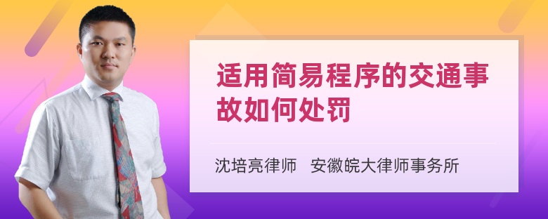 适用简易程序的交通事故如何处罚