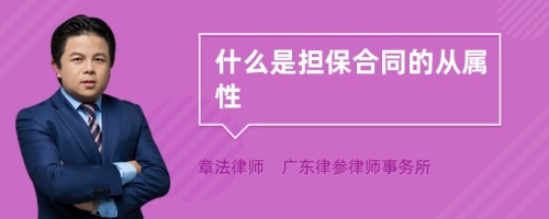 什么是担保合同的从属性