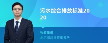 污水综合排放标准2020