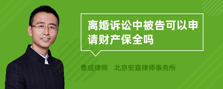 离婚诉讼中被告可以申请财产保全吗