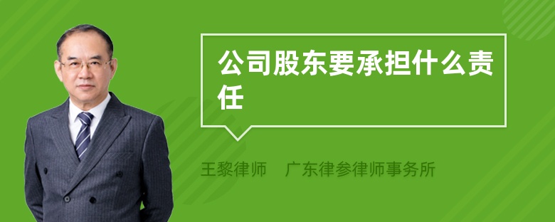 公司股东要承担什么责任