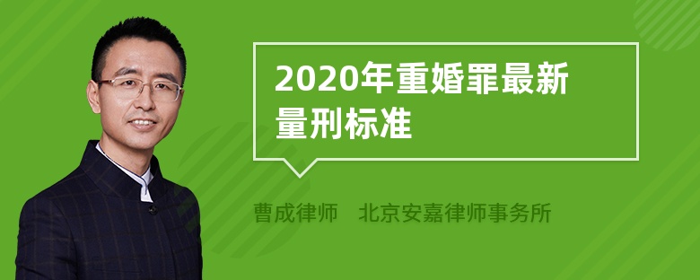 2020年重婚罪最新量刑标准