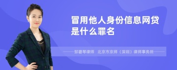 冒用他人身份信息网贷是什么罪名