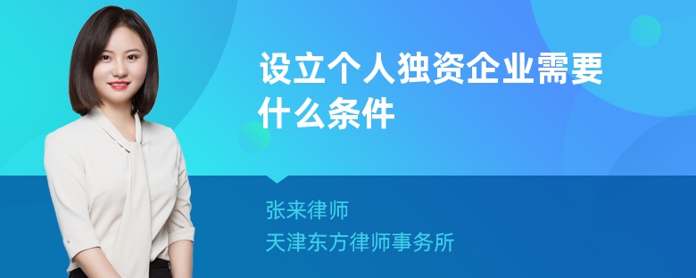 设立个人独资企业需要什么条件