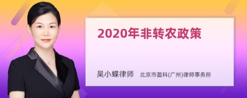 2020年非转农政策