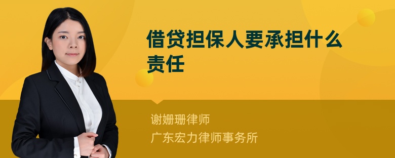 借贷担保人要承担什么责任