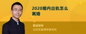 2020婚内出轨怎么离婚