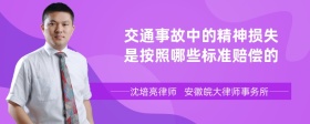 交通事故中的精神损失是按照哪些标准赔偿的