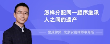 怎样分配同一顺序继承人之间的遗产