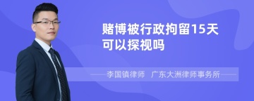 赌博被行政拘留15天可以探视吗