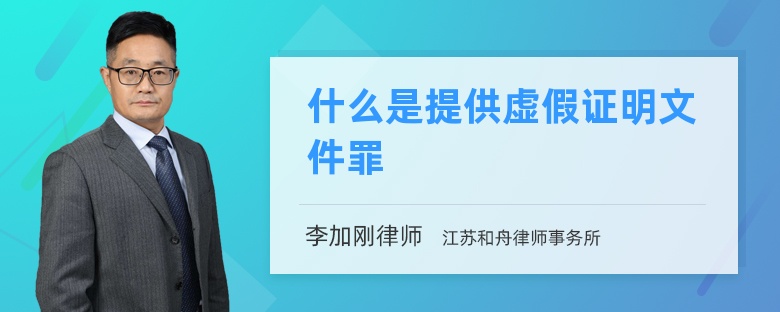 什么是提供虚假证明文件罪