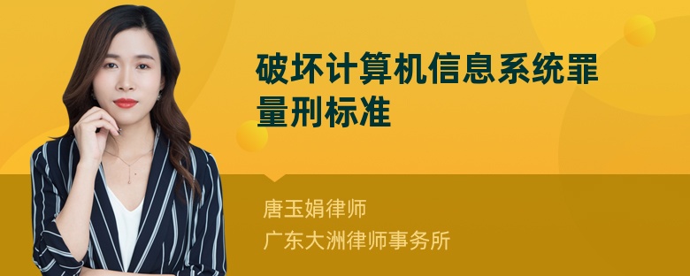 破坏计算机信息系统罪量刑标准