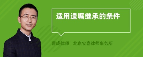 适用遗嘱继承的条件